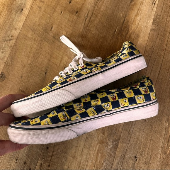 Vans X SpongeBob SquarePants Checkered Blue and Yellow Sneakers - Picture 5 of 10